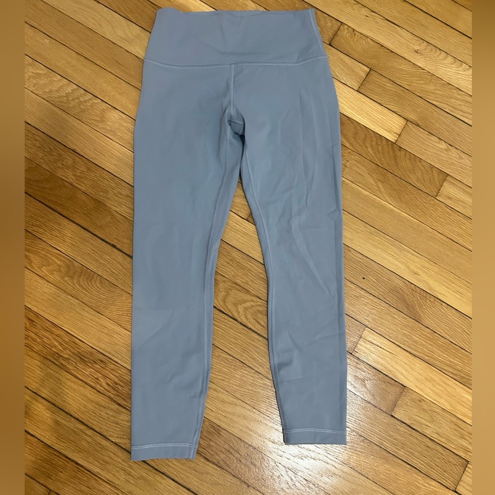Lululemon women’s size 8 Barre3 Leggings blue pocket athleisure athletic gym